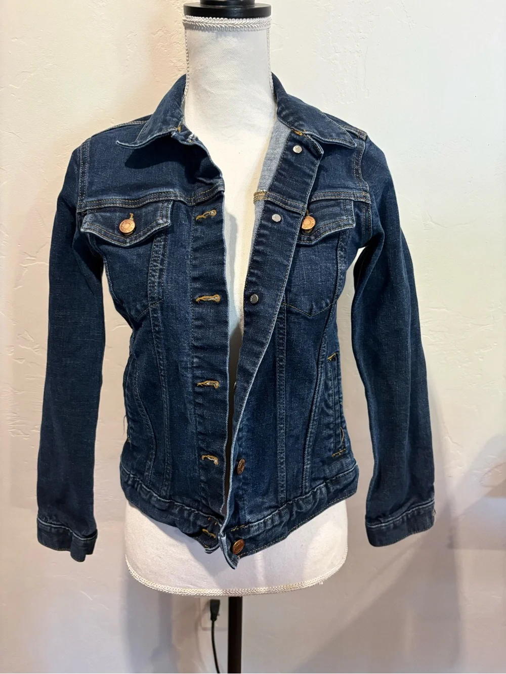 GAP Dark Blue Denim Jacket for Women - Picture 1 of 5